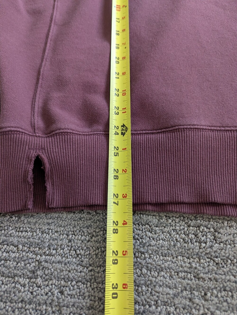 Aerie Oversized Crewneck Sweatshirt Distressed Cozy Maroon Relaxed Fit - Picture 4 of 8